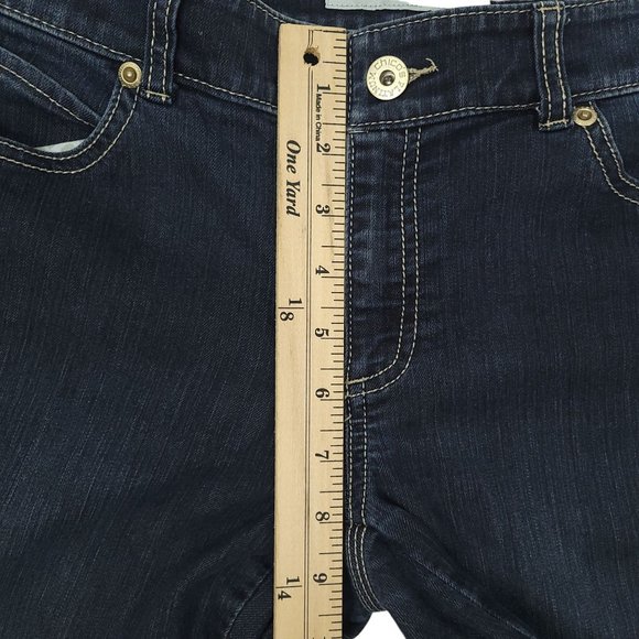 Chicos Platinum Denim Capri Jeans Size 00 US XS/2 Low Rise Crop Dark Wash - Picture 4 of 12